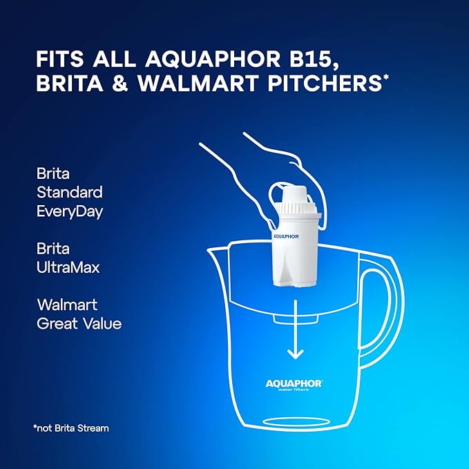 AQUAPHOR Water Filter Pitcher Compact 5 Cup with 1 x B15 Filter - Black