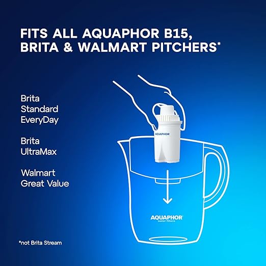 AQUAPHOR Water Filter Pitcher Opal 12 Cup with 1 X B15 Filter - 145 Gallons Long-Life (White)