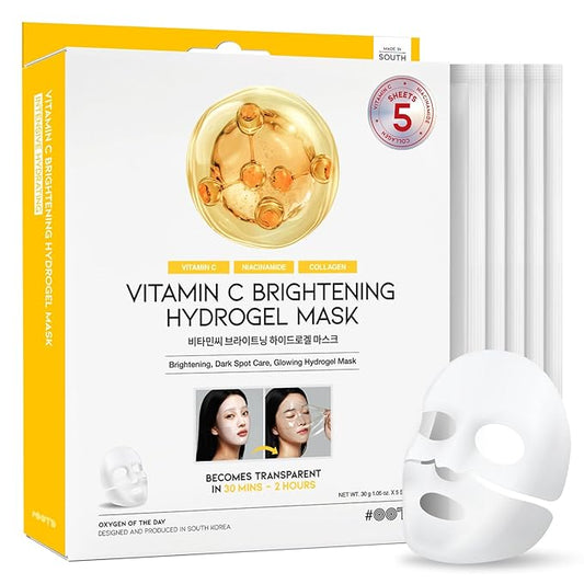 #OOTD Vitamin C Collagen Glutathione Hydrating & Firming Hydrogel Sheet Mask - Radiant Glow Gel Mask and Dull Skin (5pcs)-FlexoryFit
