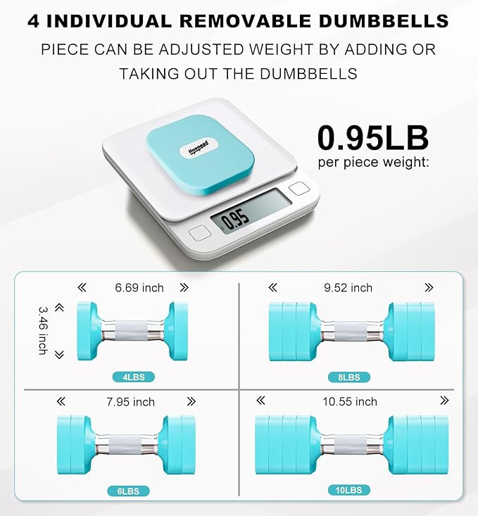 15LB 20LB 50LB Adjustable Dumbbell Set Free Weights Dumbbells Set for Women Men Hand Weights Sets Adjust Dumbbell Weight Sets for Home Gym Exercise Workout Strength Training Equipments-FlexoryFit