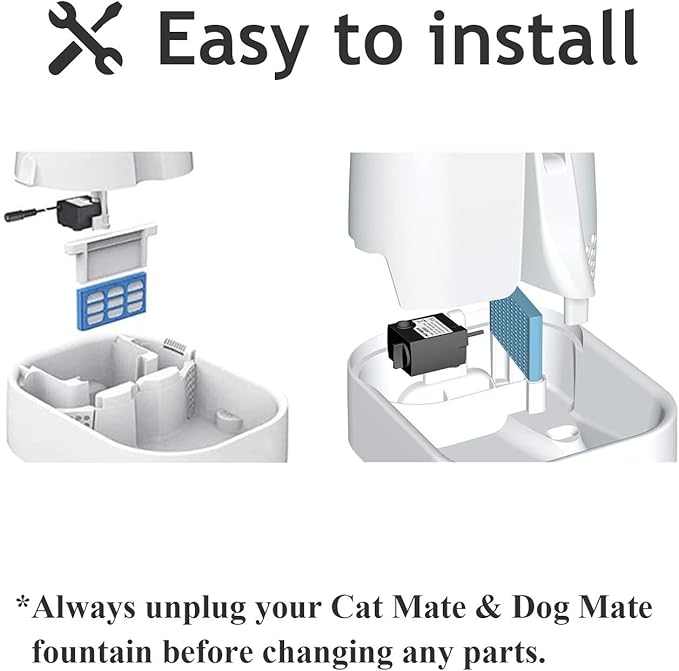 Cat Water Fountain Filter, 12 Pack Compatible with Cat Dog Mate Fountain Pet Cartridges Filter Replacement...