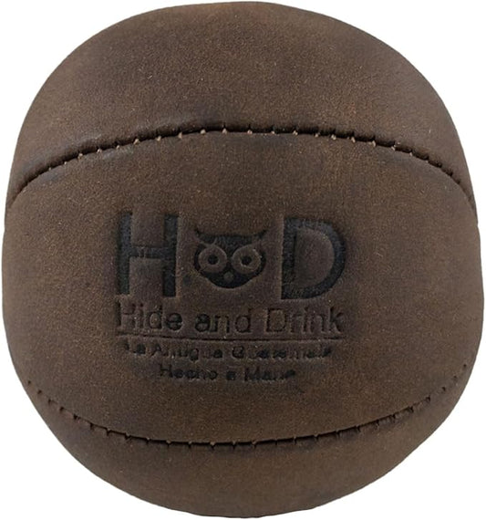 Hide & Drink, Stress Ball, Relieve Fidgeting and Anxiety, Exercise Hand, Squishy Tension Accessory, Great for the Office, Classic Style, Full Grain Leather, Handmade, Bourbon Brown-FlexoryFit