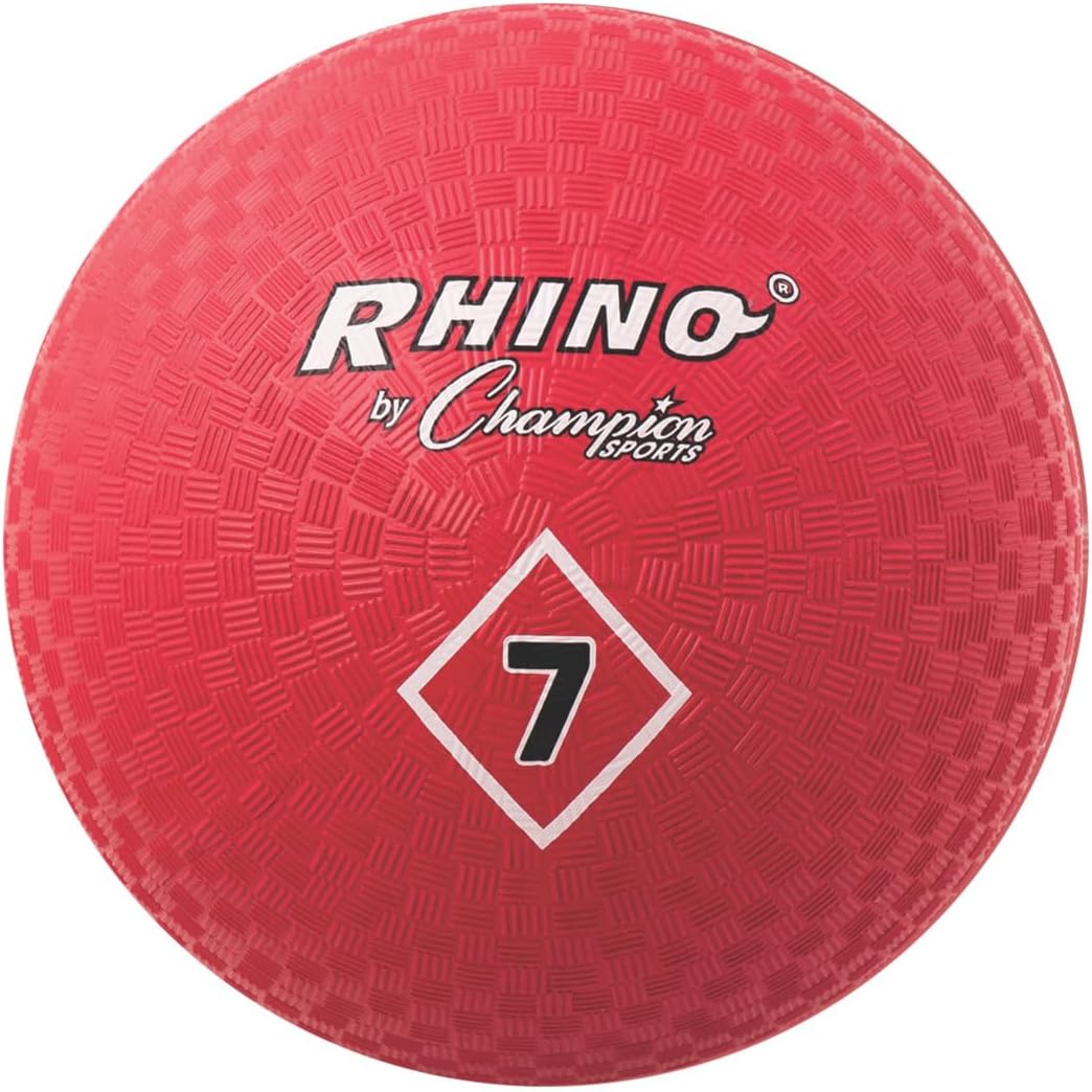 Champion Sports Playground Ball – High-Bounce 2-Ply Construction, Durable Red Ball for Throwing, Catching & Kicking - Multiple Sizes (5", 6", 7", 10", 13", 16")