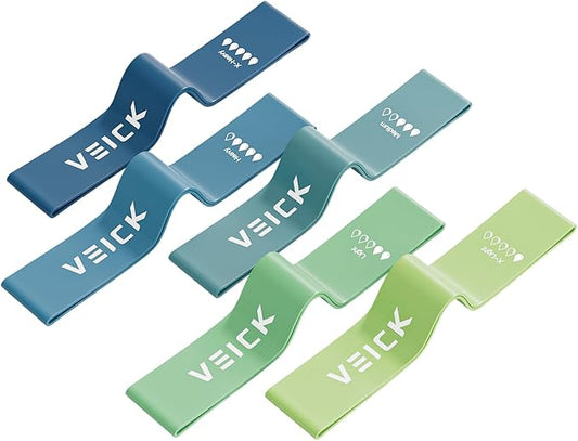 VEICK Resistance Loop Exercise Bands, Elastic Workout Bands for Men Women, Set of 5 Different Resistance Levels Stretch Band for Home Fitness Stretching Strength Training Physical Therap-FlexoryFit