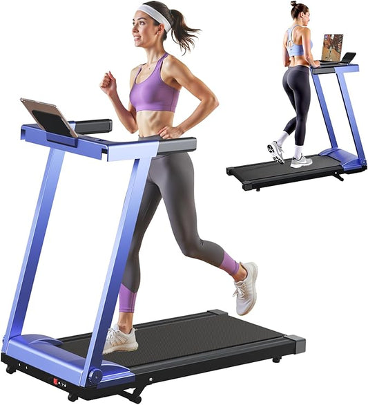 Treadmills for Home, 4-in-1 Foldable Treadmill with Incline, 300 LBS Capacity Running Treadmills for Home Small Spaces with Handles, 3.0 HP Folding Treadmill with Smart APP-FlexoryFit