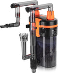 hygger External Hang-On-Back Canister Aquarium Filter,Quiet Fish Tank Filter with 3-Stage Filtration,Anti-Dry Burn Motor,Adjustable Flow,Oil Skimmer,Duckbill Nozzle,Shower Spray Bar (6W,10-20 gal)