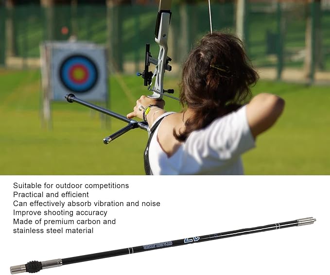 Topyond 30in Archery Bow Stabilizer, Carbon Fiber Stabilizer for Compound Bow, Vibration and Noise Absorption Damping Shock Absorber for Enhanced Balance in Outdoor Competitions