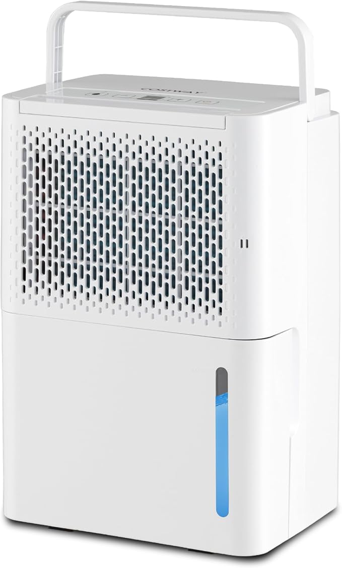 COSTWAY 2000 Sq. Ft Dehumidifier for Basement, 32 Pint Quiet & Energy Efficient Dehumidifier with Continuous/Drying/Auto Mode, 24H Timer, Drain Hose & Portable Handle for Bathroom Bedroom