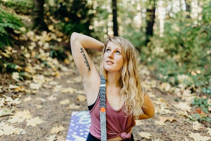 Yune Yoga Bowie Yoga Strap – 68" 100% Cotton Stretching & Carrying Strap with Metal D-Ring – Yoga Accessory for Pilates, Flexibility & Home Practice-FlexoryFit
