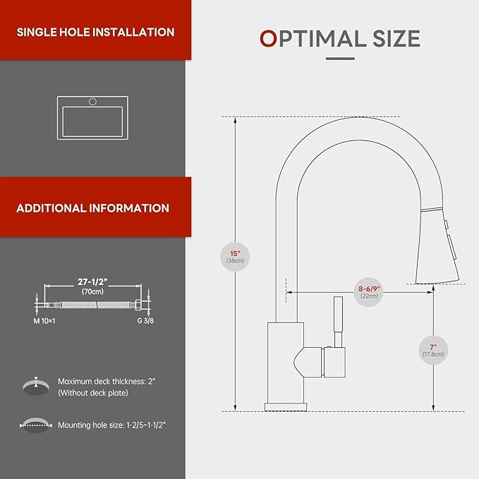 APPASO Bronze Kitchen Faucet with Pull Down Sprayer (3 Modes), Oil Rubbed Bronze High Arc Kitchen Faucet, 304 Stainless Steel 360° Swivel Kitchen Sink Faucet Single Handle Single Hole