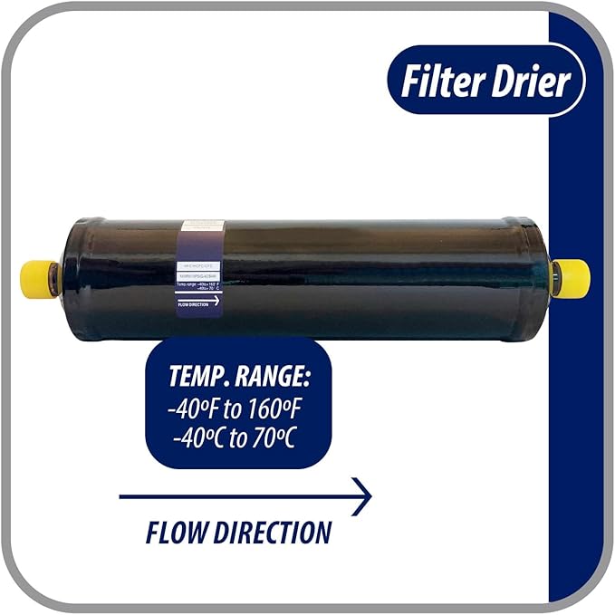 Appli Parts APFD-757S 7/8 in Liquid Line Refrigerant AC Filter Drier hvac Refrigeration 757S ODF Sweat Solder connection universal unidirectional 16-1/2 in long 3-3/4 in wide