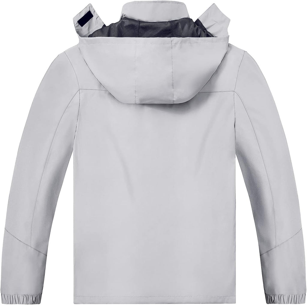 TEZO Mens Rain Jacket Waterproof with Hooded Hiking Coat Lightweight Windbreaker