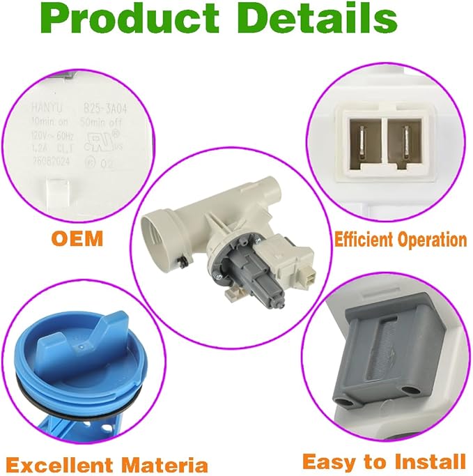 (Upgraded) WH11X29539 Washer Drain Pump and Filter Assembly Compatible with GE Front Load Washing Machines Clothes Washer Replacement Parts AP6986715 4962370 PS16217203 EAP16217203 B25-3A04 PD00065822