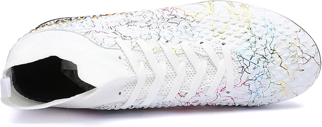 Men's Soccer Shoes High-Top Soccer Cleats Outdoor Breathable Athletic Professional Spikes Youth Boys Football Shoes Unisex