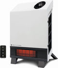 Heat Storm Wave Floor to Wall Infrared Space Heater with Attachable Feet, Remote Control, Built in Thermostat, 500-1000 Watts, 13x4x17 in, With Feet