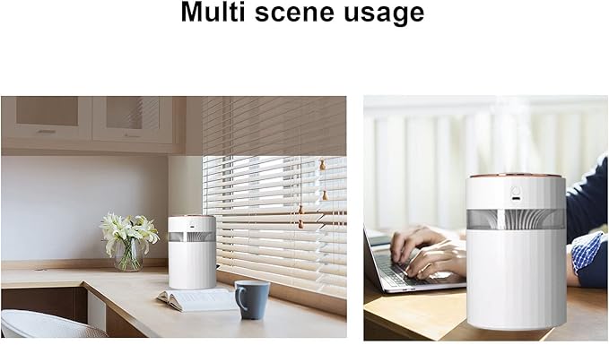 Humidifier Large Capacity Portable 900ml Mute Double Spray Design Desktop Humidifier for Car Office Desktop Pink (White)