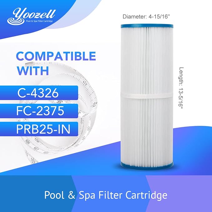 PRB25-In Spa Filter Cartridge Compatible with Unicel c-4326 25Sq.ft Guardian 413-106 Filbur FC-2375 Pentair R173429 Darlly 42513 2 Pack…