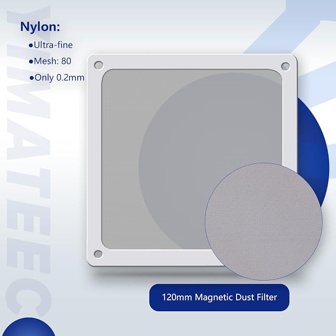 Dust Filter PC 120mm for Computer Cooler/PSU/Routers Nylon 80 Mesh, Magnetic - Image 3