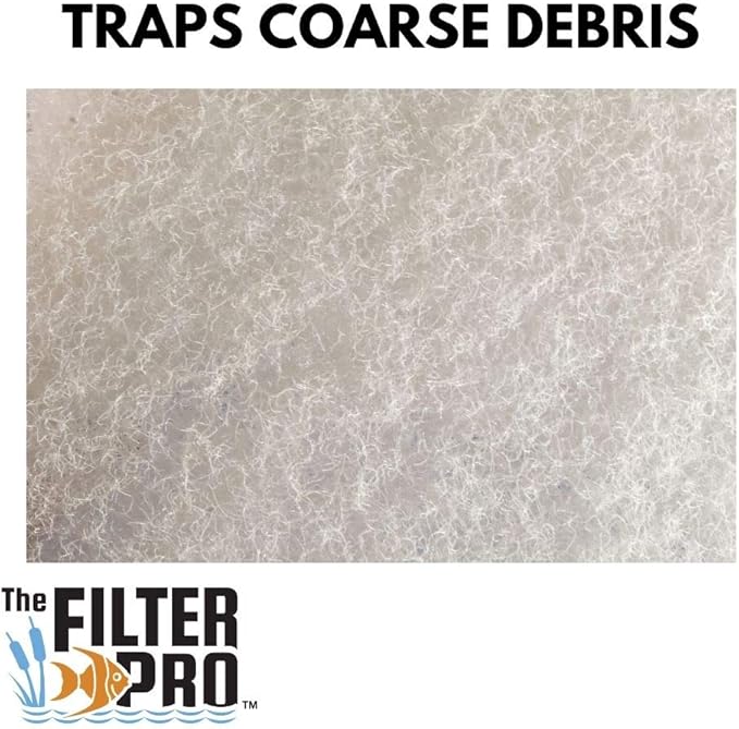Beige Coarse Filter Media, 1.25" Thick, 14" x 56" Roll, Perfect for Aquariums, Ponds or Water Gardens, Made in USA