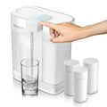 PHILIPS Water Filter Pitcher, GoZero Next-gen Instant Water Purifier Filter Dispenser with Rechargeable Battery Mirco-X Clean Tech, Reduce Chlorine Lead Copper for Fridge Door 12Cup 3Filter for 9month