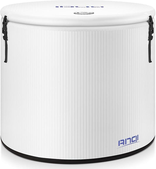 XL Cold Plunge Tub for Athletes, Compatible with Water Chiller, 134-Gallon Inflatable Ice BathTub with Insulated Lid, Thermometer, Pro Grade Cold Plunge Ice Pod for Outdoor & Indoor Cold Water Therapy