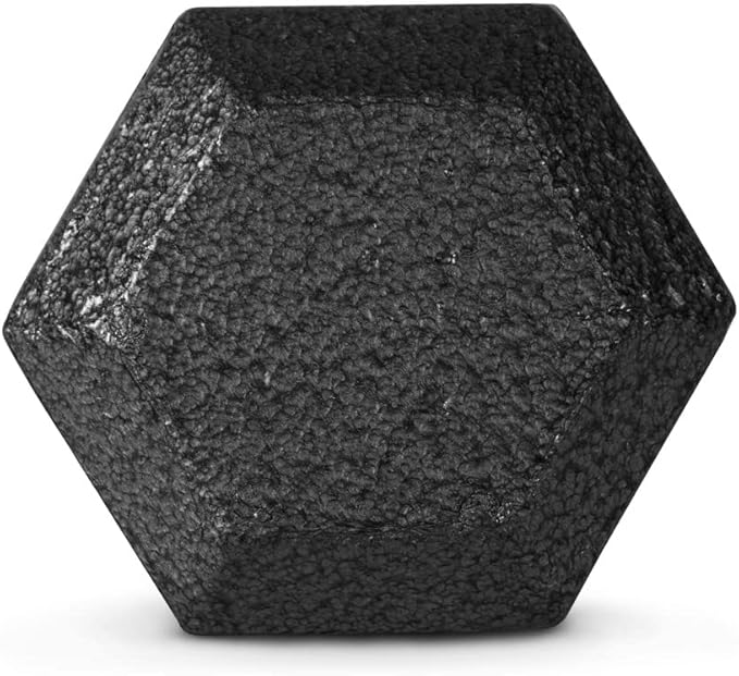 WF Athletic Supply Cast Iron Solid Hexagon Gray/Black Dumbbells, Strength Training Free Weights Set of 2 for Women and Men, Hand Weights Sold by Pairs, Multi-Select Size Options Available-FlexoryFit