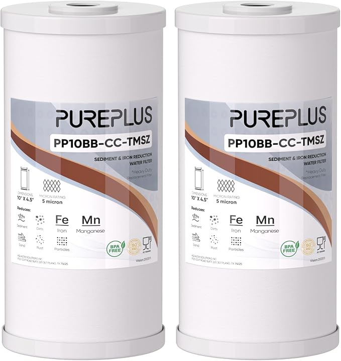 PUREPLUS 10" x 4.5" Whole House Iron Reducing Sediment Filter Compound by PUREPLUS