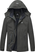 Diamond Candy Men's Hooded Waterproof Jacket Lightweight Rain Jacket Outdoor Casual Sportswear