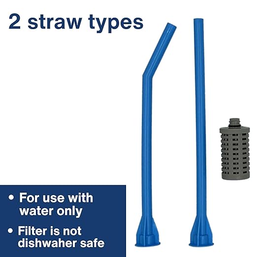Campbell Ultrafiltration+ On the Go Filter Straw - Reusable, Dishwasher Safe for Hiking, Camping, Travel - Removes 99.9% Water Contaminants, Compatible with Most Mugs, Tumblers, or Most Bottles