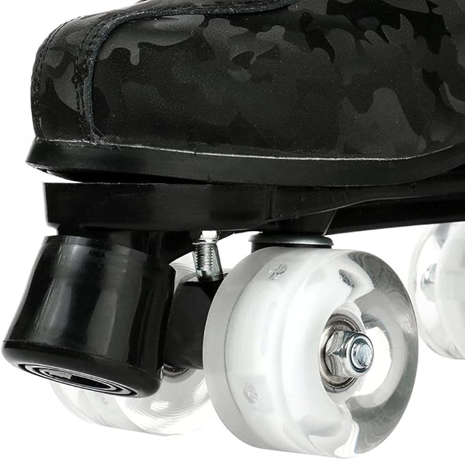 Roller Skates for Women and Men Cowhide High-Top Shoes Classic Double-Row Roller Skate Four-Wheel Roller Skates for Men Girls Unisex Christmas-FlexoryFit