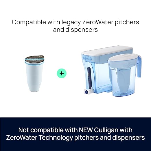 ZeroWater 23-Cup Dispenser Ready-Pour 5-Stage Water Filter with 0 TDS Water Filter – IAPMO Certified to Reduce Lead, Chromium, and PFOA/PFOS