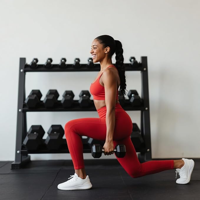 550LB 450LB 350LB Dumbbell Set with Rack Rubber Hex Weights for Home Gym Durable Construction Convenient Storage Space Saving Design Complete Weight Set Barbell Coated for Exercise Training-FlexoryFit