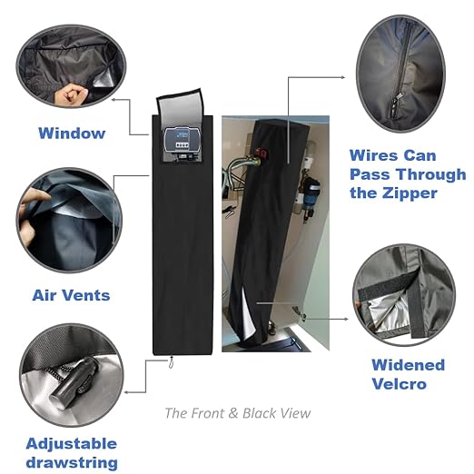 Water Softener Cover for Outside Units,Filter Tank Cover(14’’D×64’’H)+Brine Tank Cover(16''D×44''H),Water Softener Cover Outdoor,All-Weather Protection,Cover for Water Fliter Outside