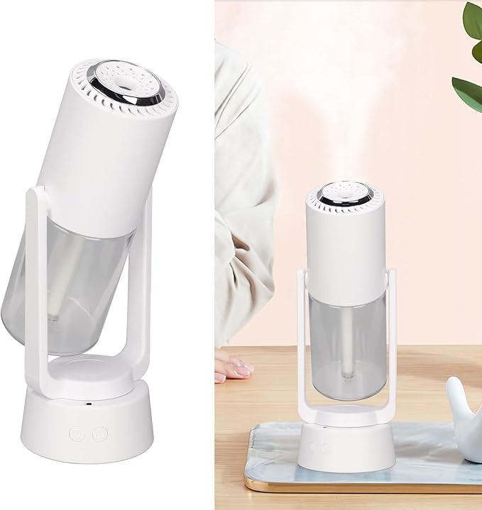 Mini Humidifier, Negative Ion Purification 40mL Spray Volume Automatic Rotation Mute USB Humidifier for Home, Office & Car