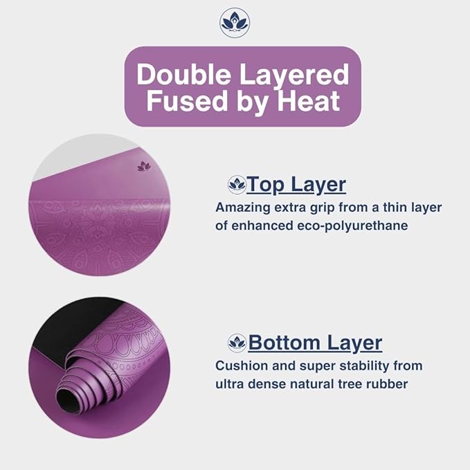 Clever Yoga Liquid Balance Thick Yoga Mat - Pro Exercise Yoga Mat with Non-Slip Surface for Home Gym, Earth-Friendly & Recyclable Pilates and Workout Pad Women & Men, 4.5 mm-FlexoryFit