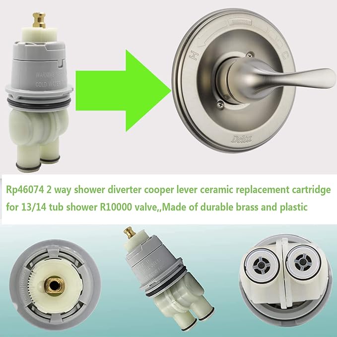 RP46074 Shower Cartridge for Shower and Tub 13/14 Series, Monitor Shower Parts,Single-handle MulitChioce Universal Valve Cartridge Assembly Water Cartridge