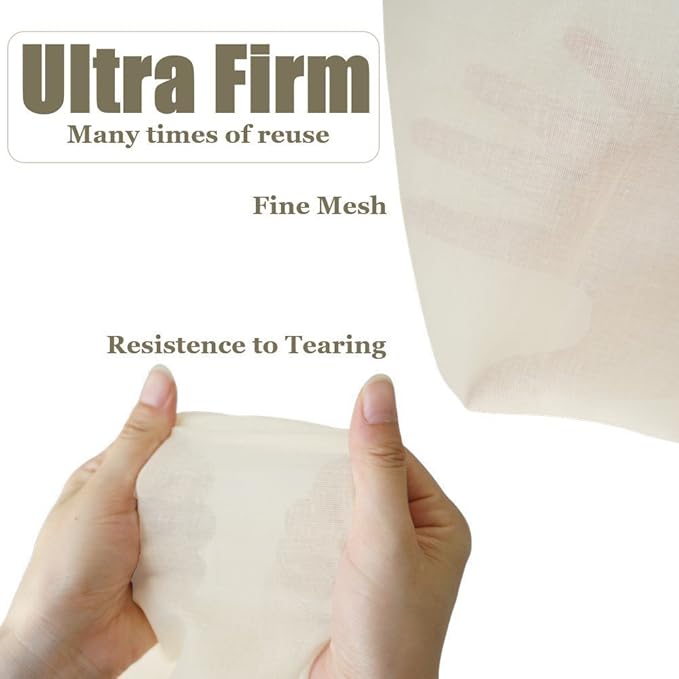 Cheesecloth Bags for Straining,Reusable Cold Brew Coffee Cheese Cloths Strainer,Large Nut Milk Tea Juice Bag,100% Natural Cotton Fine Mesh Filter Bags(Medium,2 Pack)