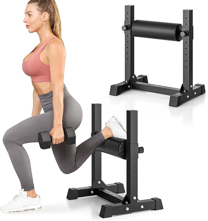 BODYRHYTHM Bulgarian Split Squat Stand, Single Leg Squat Roller Stand with 9 Adjustable Roller Heights for Squats, Leg Lunges, Lower Body Training.-FlexoryFit