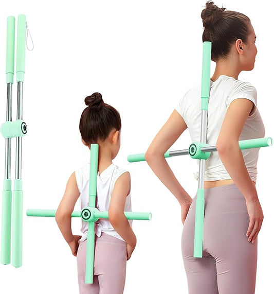 Yoga Stick, Posture Correction Stick for Women and Men, Relieve Back Pain, Upper and Lower Back Stretchers and Straighteners, 24.4-36.2 Inch Stretching Stick Neck Hump Corrector-FlexoryFit