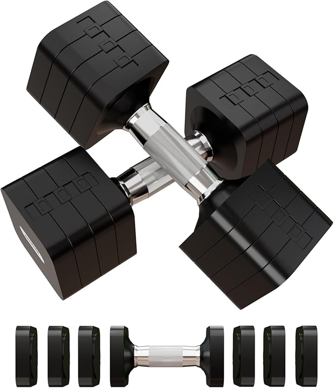 15LB 20LB 50LB Adjustable Dumbbell Set Free Weights Dumbbells Set for Women Men Hand Weights Sets Adjust Dumbbell Weight Sets for Home Gym Exercise Workout Strength Training Equipments-FlexoryFit