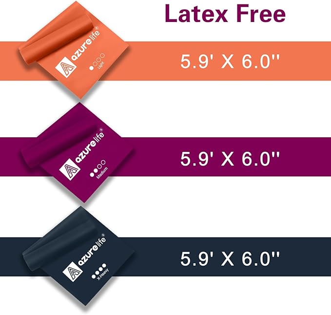Resistance Bands,Professional Long Non-Latex Elastic Stretch Bands,Exercise Bands for Physical Therapy, Yoga, Pilates, Rehab, at-Home or The Gym Workouts, Strength Training-FlexoryFit