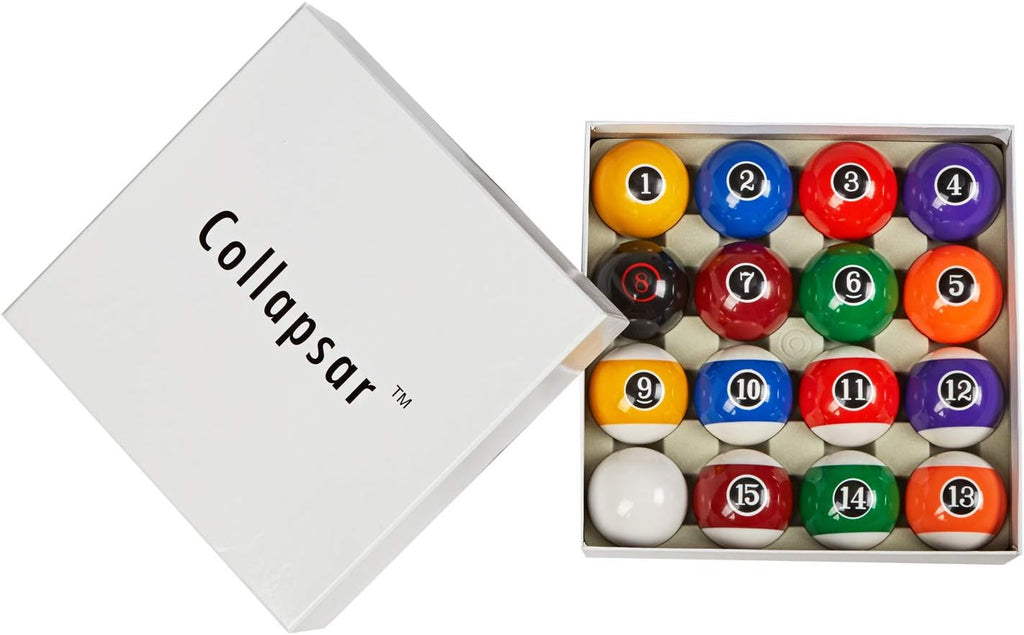 Collapsar Deluxe 2-1/4" Billiard Pool Balls Marble-Swirl Style Billiards Ball Complete 16 Ball Set (Several Style Available)