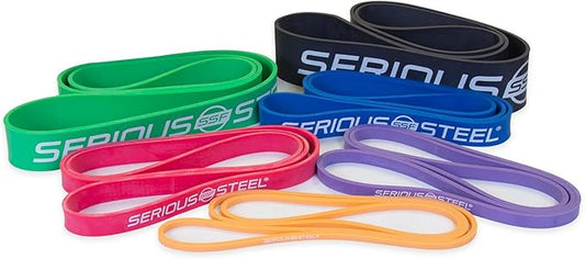 Serious Steel Fitness 32" Resistance Training Bands (Portable Exercise Band System Training Bands- Great for Individuals Under 5'10")-FlexoryFit