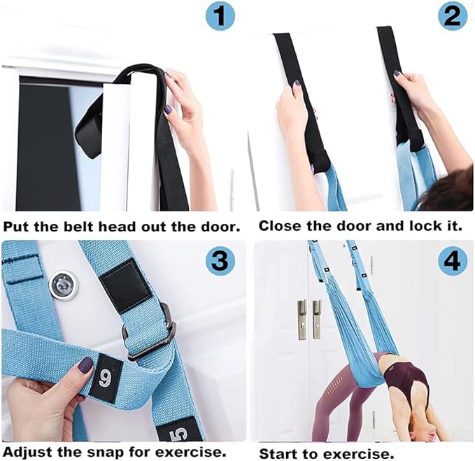 TOCO FREIDO Waist Back Leg Stretch Strap/Yoga Fitness Band, Leg Stretching Assist Trainer, Yoga Stretcher, Back Bend Split Inversion Strap for Fitness, Dance, Ballet, Gymnastics-FlexoryFit