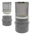 3/4" Stainless Steel Filter Cover Connected to 3/4" DN20 Grey PVC Water Pipe by AIMCOCO