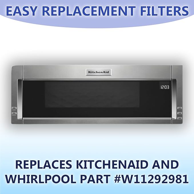 Replacement Charcoal Air Filters for Over-the-Range Microwave Hood Vents - Compatible With KitchenAid and Whirlpool Models, Made in USA – 2 Pack