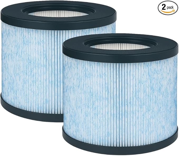 Nispira 3-in-1 True HEPA Filter Replacement Compatible with Miko Air Purifier C102 ibuki MA-01CW, MA-18, Okaysou AirMic4S, 2 Packs