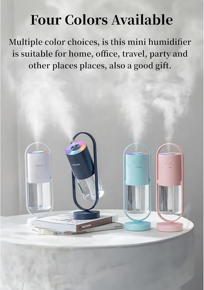 Portable Mini Humidifier, Compact 360° Rotating Cool Mist Air Humidifier Automatic Shutdown for Office for Home for Travel (#4)