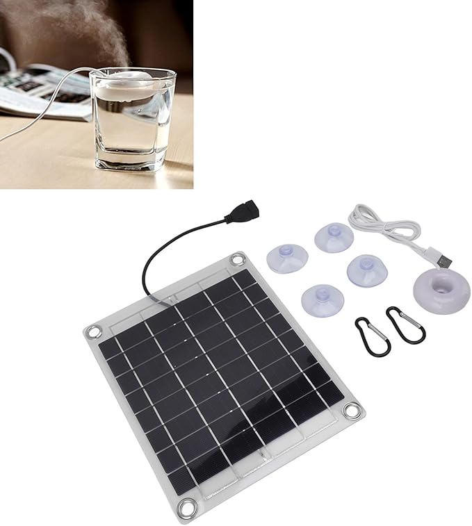 Mini Solar Panel Humidifier, 20W Double Sided Floating Water Humidifier Portable USB Mini Atomization Spray Humidifier for Home Car