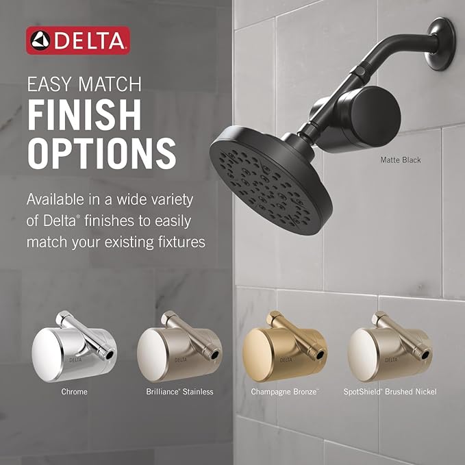 Delta Faucet Clarifi Standard Shower Filter Attachment with Filter, Shower Water Filter, Shower Head Filter, Matte Black 7SF100-BL